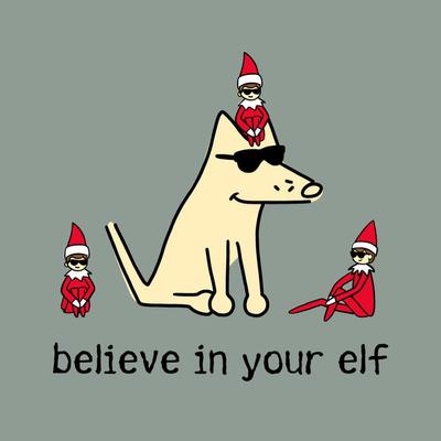 Show full view: Teddy the Dog Christmas Believe in Your Elf Classic Tee, Seaglass, Medium slide 2 of 2