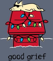 Teddy the Dog Christmas Good Grief Classic Tee, Bluestone, XX-Large slide 2 of 2