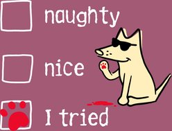 Teddy the Dog Christmas Naughty Nice I Tried Classic Tee, Berry, X-Small slide 2 of 2