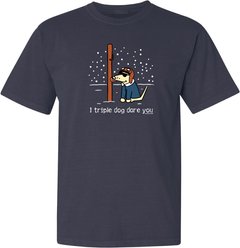 Teddy the Dog Christmas I Triple Dog Dare Ya Classic Tee, Midnight Dream, X-Large