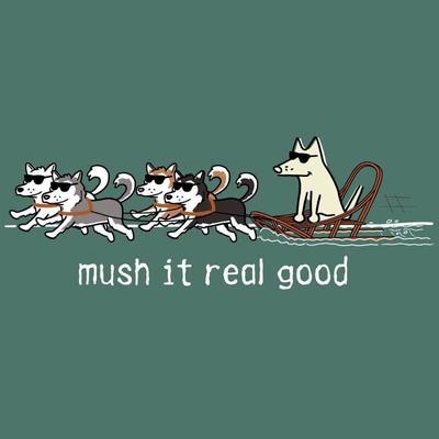 Show full view: Teddy the Dog Christmas Mush it Real Good Classic Tee, Mountain Spruce, X-Small slide 2 of 2
