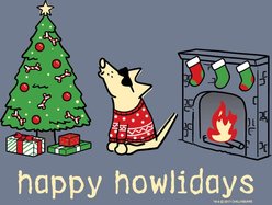 Teddy the Dog Christmas Happy Howlidays Classic Tee, Bluestone, XX-Large slide 2 of 2