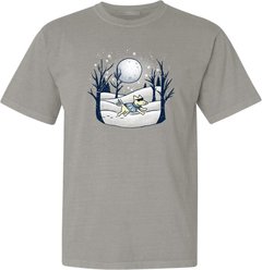 Teddy the Dog Christmas Winter Moon Classic Tee, Pebble, X-Small