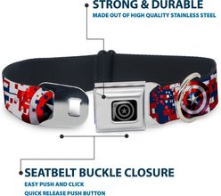 Buckle-Down Marvel Comics Captain America Shield Digital Camo Dog Collar, Medium: 11 to 16.5-in neck, 1-in wide slide 2 of 8