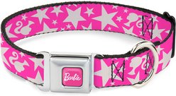 Buckle-Down Mattel Barbie Ponytail Silhouette & Star Dog Collar, Large: 20 to 31-in neck, 1.5-in wide