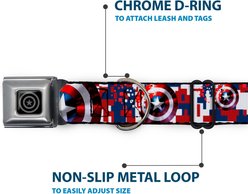 Buckle-Down Marvel Comics Captain America Shield Digital Camo Dog Collar, Medium: 16 to 23-in neck, 1.5-in wide slide 2 of 8