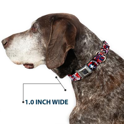 Show full view: Buckle-Down Marvel Comics Captain America Shield Digital Camo Dog Collar, Large: 20 to 31-in neck, 1.5-in wide slide 6 of 8