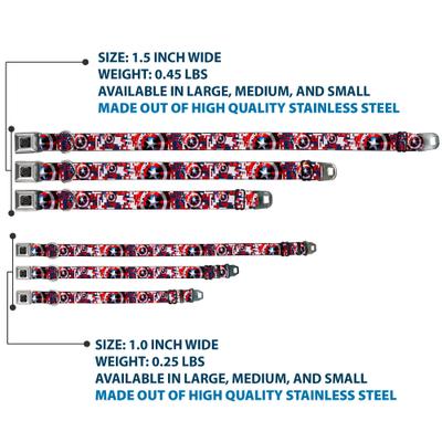 Show full view: Buckle-Down Marvel Comics Captain America Shield Digital Camo Dog Collar, Large: 20 to 31-in neck, 1.5-in wide slide 3 of 8