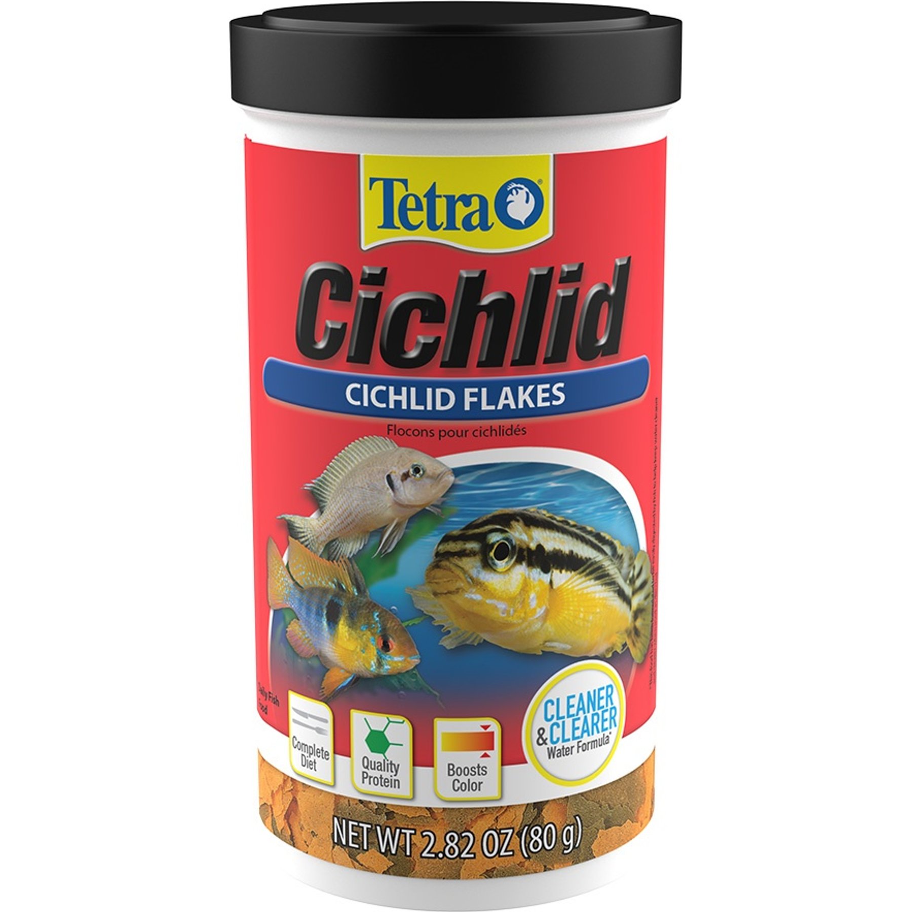Tetra Cichlid Flakes Cichlid Fish Food, 2.82-oz jar