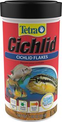 Tetra Cichlid Flakes Cichlid Fish Food, 1.58-oz jar
