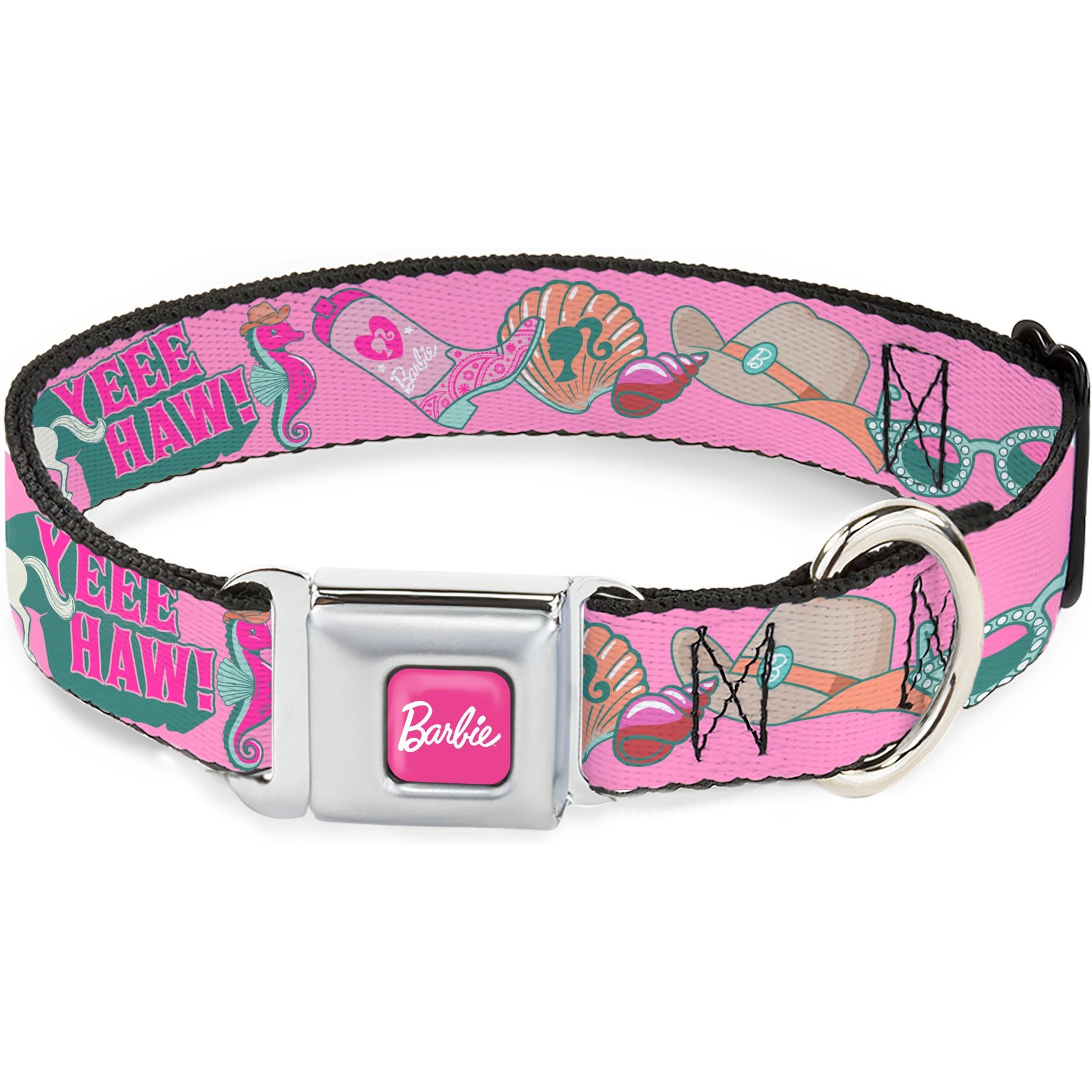 Buckle-Down Mattel Barbie Beach Cowgirl Icons Dog Collar, Small: 9.5 to 13-in neck, 1-in wide