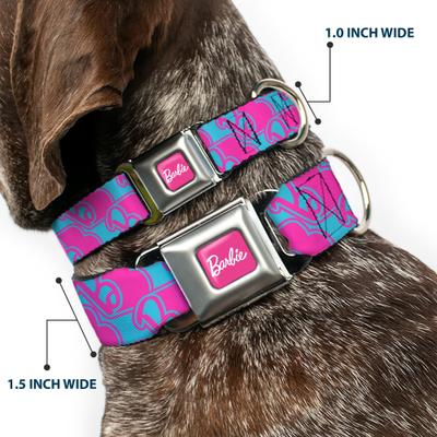 Show full view: Buckle-Down Mattel Barbie B Icon Dog Collar, Medium: 16 to 23-in neck, 1.5-in wide slide 2 of 8
