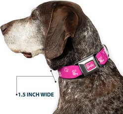 Buckle-Down Mattel Barbie Ponytail Silhouette Icon Dog Collar, Medium: 16 to 23-in neck, 1.5-in wide slide 2 of 8