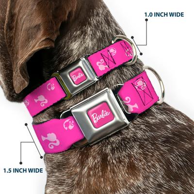 Show full view: Buckle-Down Mattel Barbie Ponytail Silhouette Icon Dog Collar, Small: 13 to 17-in neck, 1.5-in wide slide 2 of 8