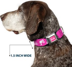 Buckle-Down Mattel Barbie Script Signature Logo & Silhouette Dog Collar, Small: 13 to 17-in neck, 1.5-in wide slide 2 of 8