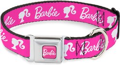 Buckle-Down Mattel Barbie Script Signature Logo & Silhouette Dog Collar, Medium: 11 to 16.5-in neck, 1-in wide
