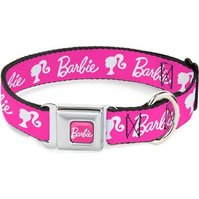 Buckle-Down Buckle-Down Mattel Barbie Script Signature Logo & Silhouette Dog Collar, Small: 13 to 17-in neck, 1.5-in wide