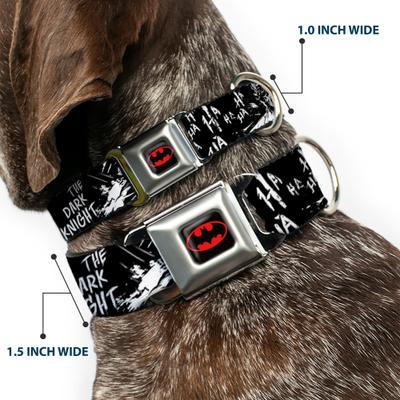 Show full view: Buckle-Down DC Comics Batman The Dark Knight & Joker Dog Collar, Small: 13 to 17-in neck, 1.5-in wide slide 2 of 8