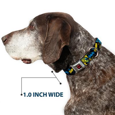 Show full view: Buckle-Down DC Comics Batman Poses & Logo Dog Collar, Large: 15 to 24-in neck, 1-in wide slide 6 of 8