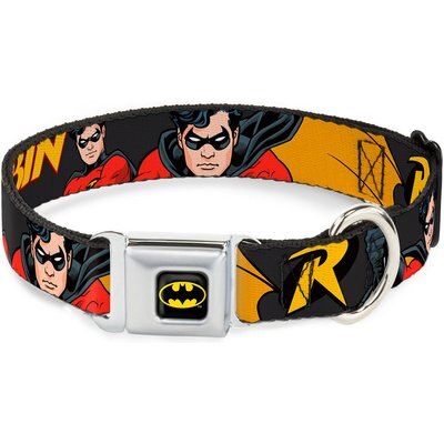 Buckle-Down Buckle-Down DC Comics Robin Dog Collar, Large: 15 to 24-in neck, 1-in wide