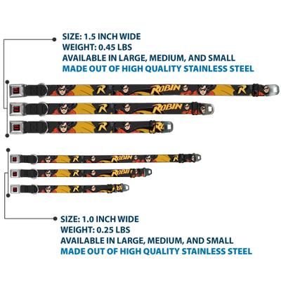 Show full view: Buckle-Down DC Comics Robin Dog Collar, Large: 20 to 31-in neck, 1.5-in wide slide 4 of 9