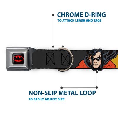 Show full view: Buckle-Down DC Comics Robin Dog Collar, Large: 20 to 31-in neck, 1.5-in wide slide 6 of 9