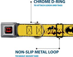 Buckle-Down DC Comics Vintage Batman Logo Bat Signal Dog Collar, Large: 20 to 31-in neck, 1.5-in wide slide 2 of 8