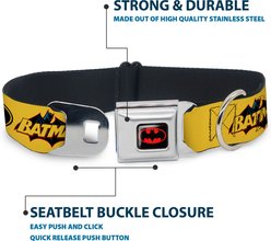 Buckle-Down DC Comics Vintage Batman Logo Bat Signal Dog Collar, Medium: 16 to 23-in neck, 1.5-in wide slide 2 of 8