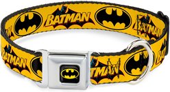 Buckle-Down DC Comics Vintage Batman Logo Bat Signal Dog Collar, Large: 15 to 24-in neck, 1-in wide