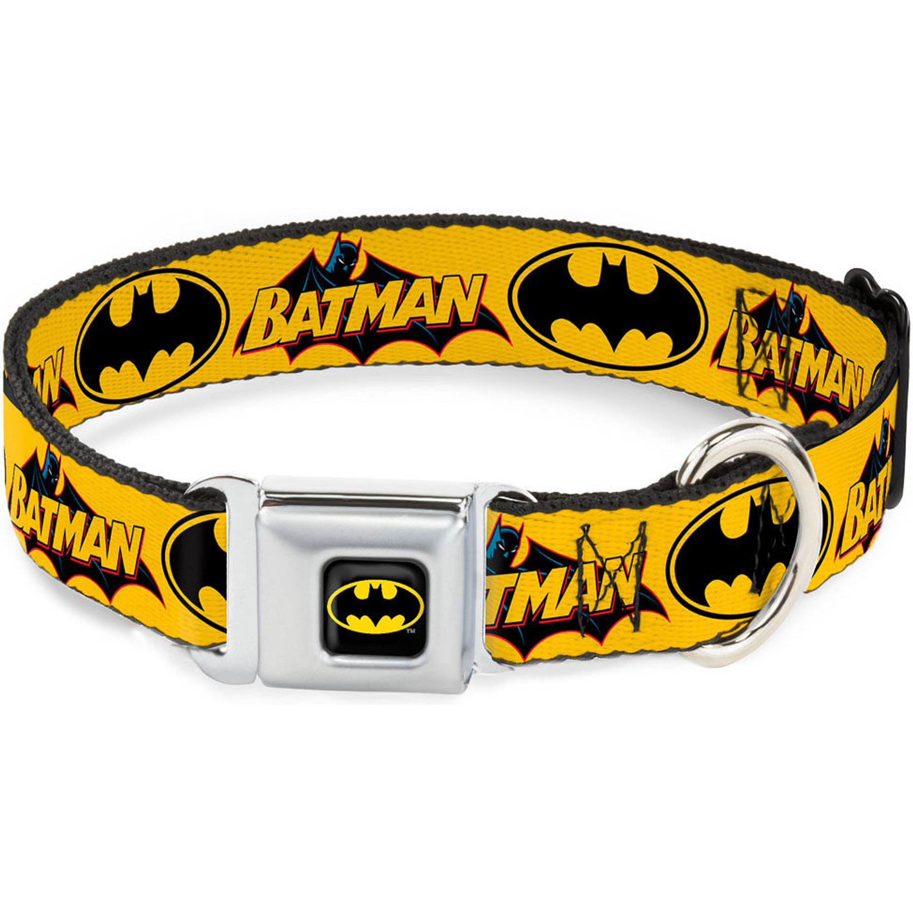 Buckle-Down DC Comics Vintage Batman Logo Bat Signal Dog Collar, Large: 15 to 24-in neck, 1-in wide