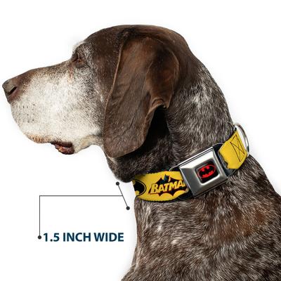 Show full view: Buckle-Down DC Comics Vintage Batman Logo Bat Signal Dog Collar, Large: 15 to 24-in neck, 1-in wide slide 8 of 9