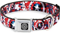 Buckle-Down Marvel Comics Captain America Shield Digital Camo Dog Collar, Large: 20 to 31-in neck, 1.5-in wide