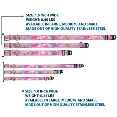 Show full view: Buckle-Down Mattel Barbie Beach Cowgirl Icons Dog Collar, Medium: 16 to 23-in neck, 1.5-in wide slide 3 of 8