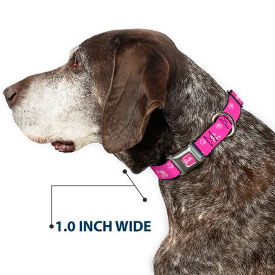 Show full view: Buckle-Down Mattel Barbie Ponytail Silhouette Icon Dog Collar, Small: 13 to 17-in neck, 1.5-in wide slide 6 of 8