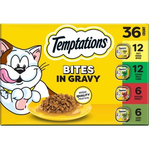 Temptations Chicken, Seafood & Backyard Cookout Variety Pack Pate in Gravy Adult Wet Cat Food
