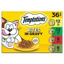Temptations Chicken, Seafood, Backyard Cookout & Catnip Variety Pack Bites in Gravy Adult Wet Cat Food, 3.5-oz tray, case of 36