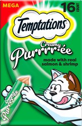 Temptations Creamy Puree Mix-Ups Seafood Medley Flavor Lickable Cat Treats, 0.42-oz tube, pack of 16