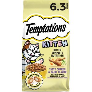 Temptations Tasty Chicken & Dairy Flavor Dry Kitten Food, 6.3-lb bag