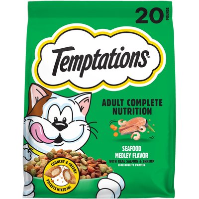 Temptations Temptations Adult Seafood Medley Flavor Dry Cat Food, 40-lb bundle