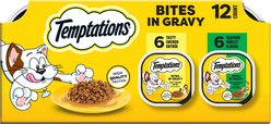 Temptations Bites in Gravy Flavor Variety Wet Cat Food, 3.5-oz tray, case of 12
