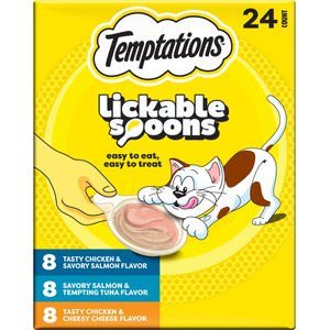 Temptations Lickable Spoons Variety Pack Lickable Cat Treat, 24 count