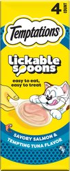 Temptations Lickable Spoons Salmon & Tuna Topper Lickable Cat Treats, .353-oz spoon, box of 4