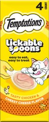 Temptations Lickable Spoons Tasty Chicken & Cheesy Cheese Cat Lickable Treats, .353-oz spoon, box of 4