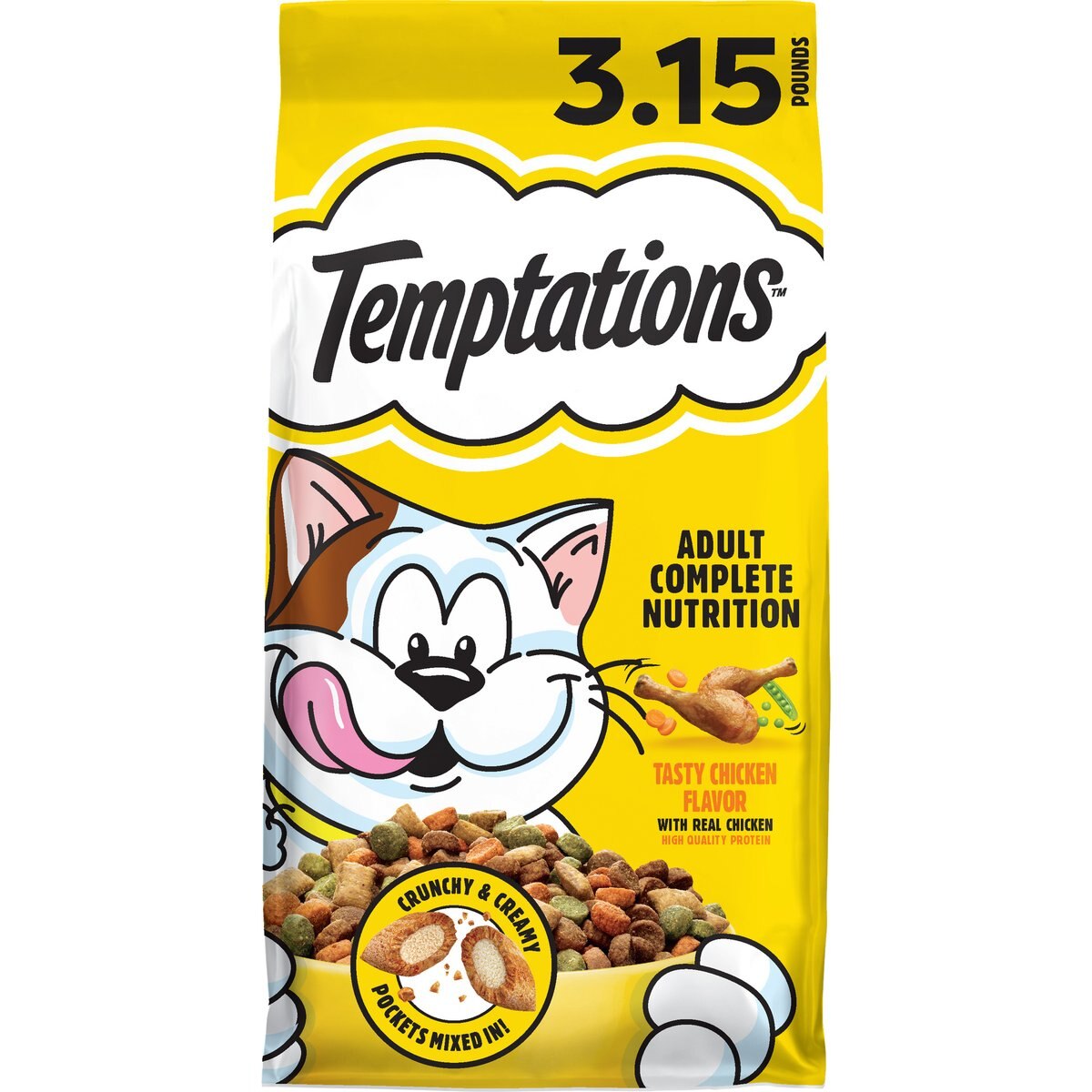 Temptations Adult Tasty Chicken Flavor Dry Cat Food, 3.15-lb bag