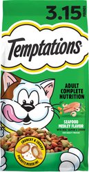 Temptations Adult Seafood Medley Flavor Dry Cat Food, 3.15-lb bag