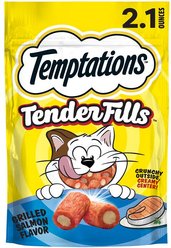Temptations Tender Fills Grilled Salmon Flavor Soft & Crunchy Cat Treats, 2.1-oz pouch