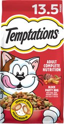 Temptations Beef, Chicken, & Cheese BBQ Flavor Adult Dry Cat Food, 13.5-lb bag