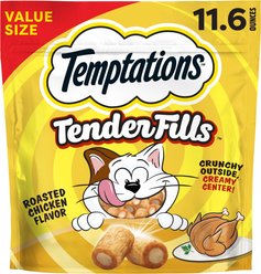 Temptations Tender Fills Roasted Chicken Flavor Soft & Crunchy Cat Treats, 11.6-oz pouch