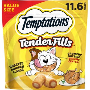 Temptations Tender Fills Roasted Chicken Flavor Soft & Crunchy Cat Treats, 11.6-oz pouch