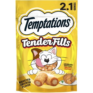 Temptations Tender Fills Roasted Chicken Flavor Soft & Crunchy Cat Treats, 2.1-oz pouch